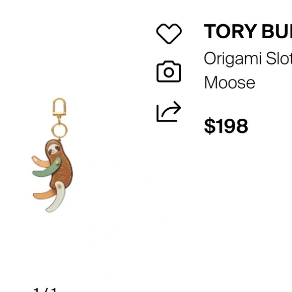 NWT TORY BURCH
Origami Sloth Key Ring In Moose - Picture 3 of 10
